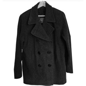 Woman's J Percy Merino Wool Coat Size 10 Gray 4 button